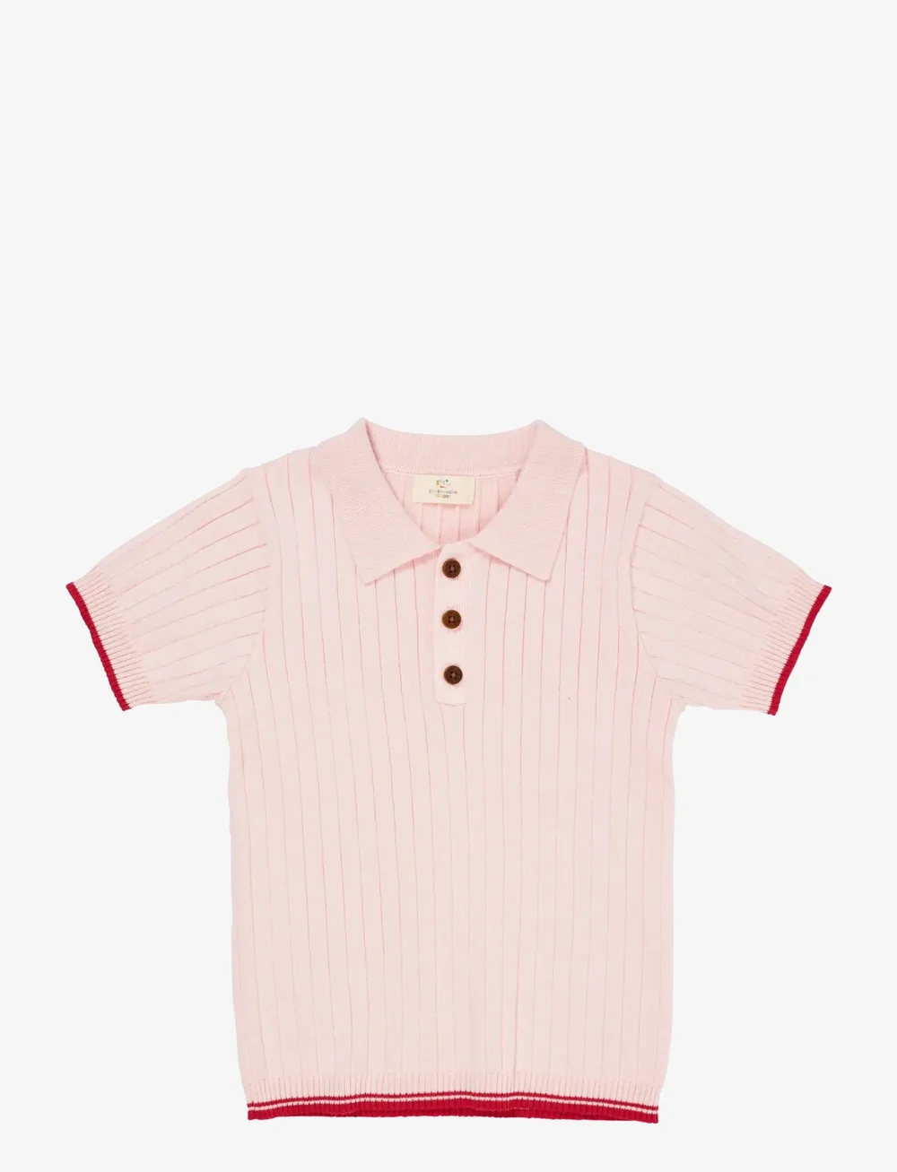 Copenhagen Colors - RIB KNITTED POLO - kurzärmelig - ballerina/berry comb. - 0