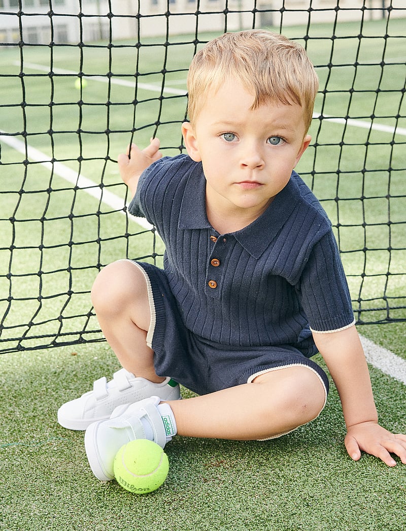Copenhagen Colors - RIB KNITTED POLO - short-sleeved polos - navy/cream comb. - 0
