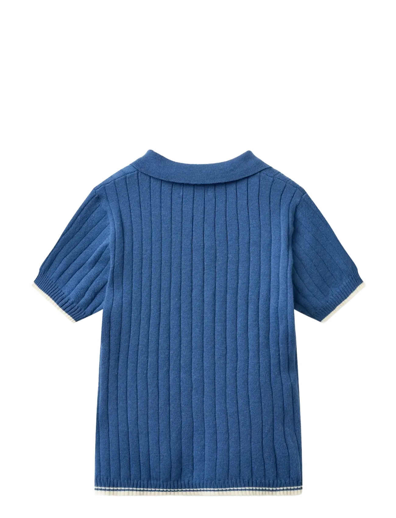Copenhagen Colors - RIB KNITTED POLO - kurzärmelig - sharp blue/cream comb. - 1