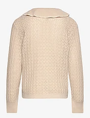 Copenhagen Colors - POINTELLE KNITTED CABLE CARDIGAN W. COLLAR - cardigans - sand/cream comb. - 2
