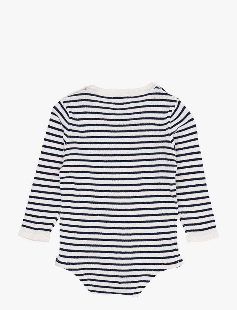 Copenhagen Colors - LIGHT KNITTED STRIPE BODY - ar garām piedurknēm - cream/navy comb. - 1
