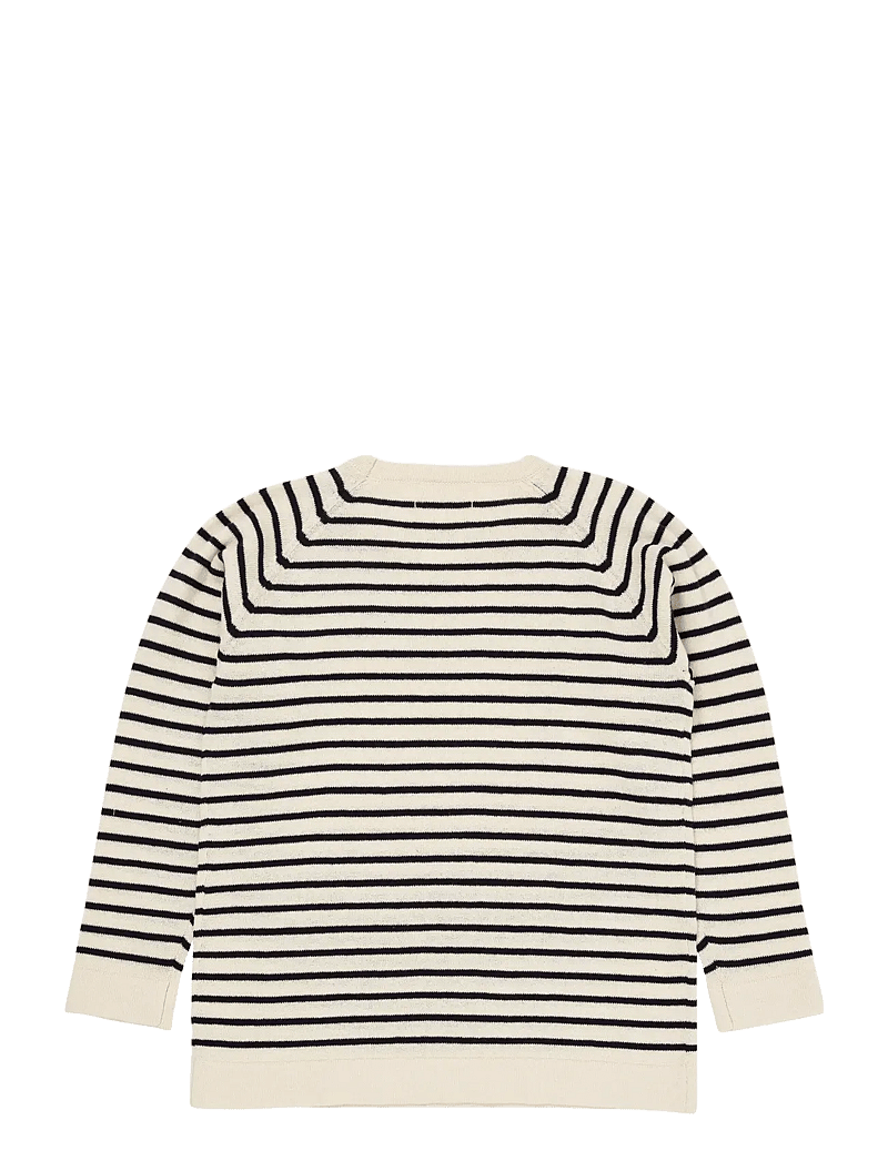 Copenhagen Colors - LT. KNITTED T-SHIRT LS - džemprid - cream/navy comb. - 1