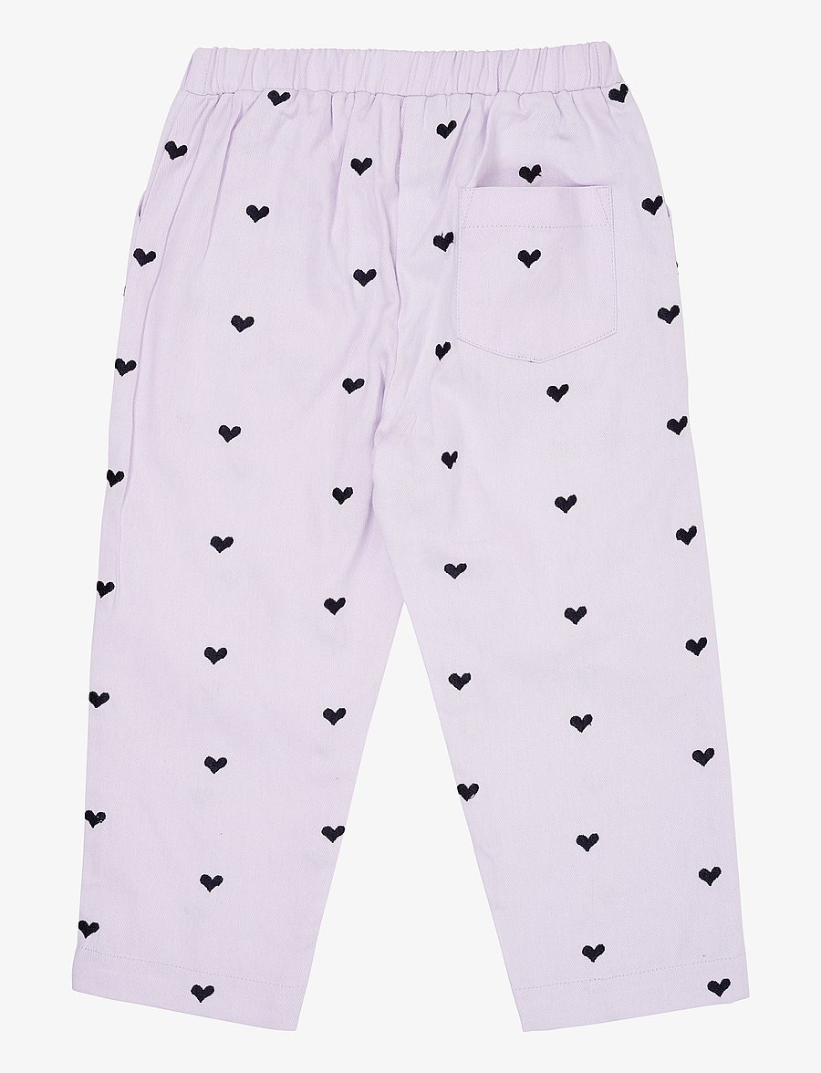 Copenhagen Colors - TWILL HEART PANTS - lavender w. navy hearts - 3