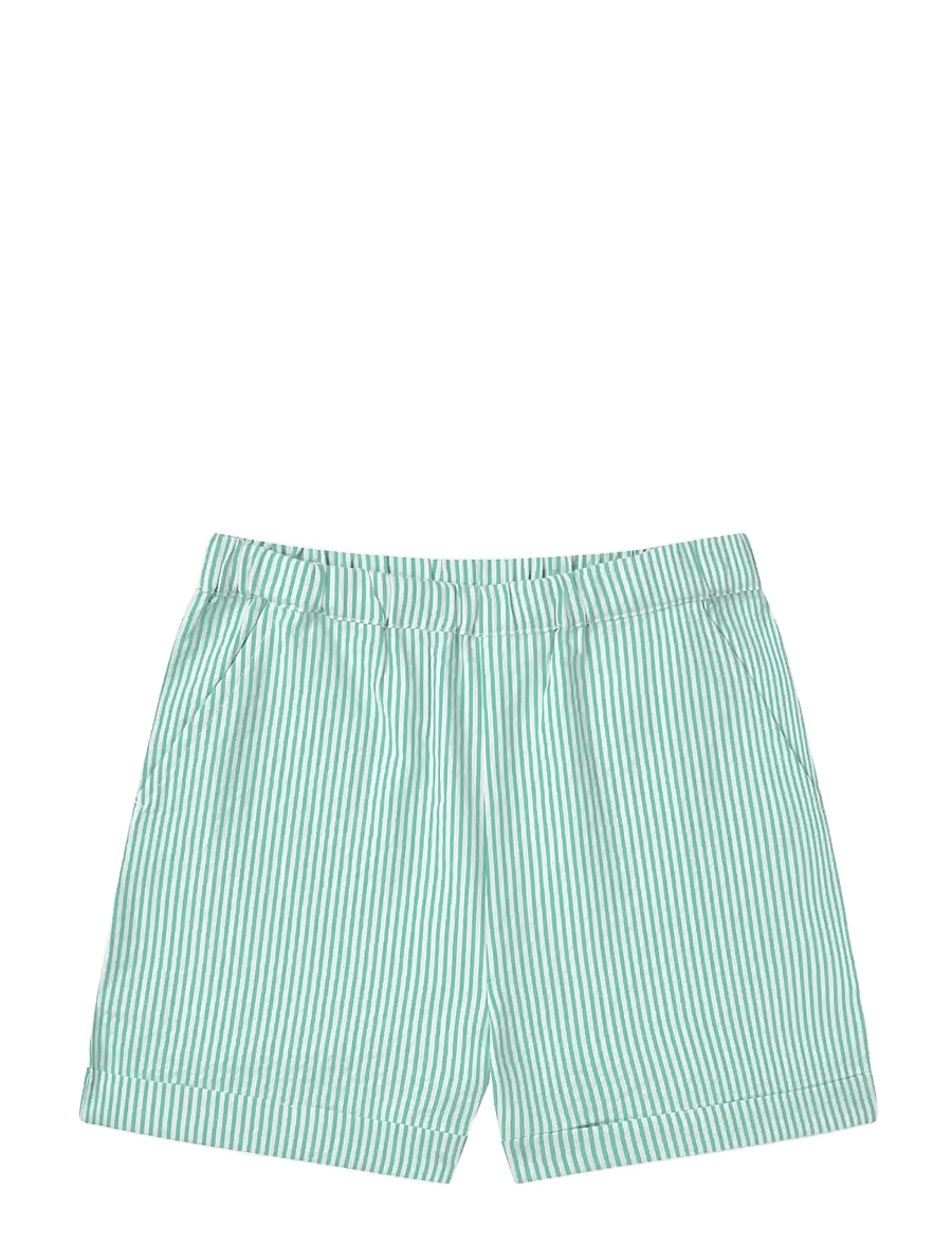 Copenhagen Colors - SEERSUCKER SHORTS SPORTY - sharp green w cream stripe - 1