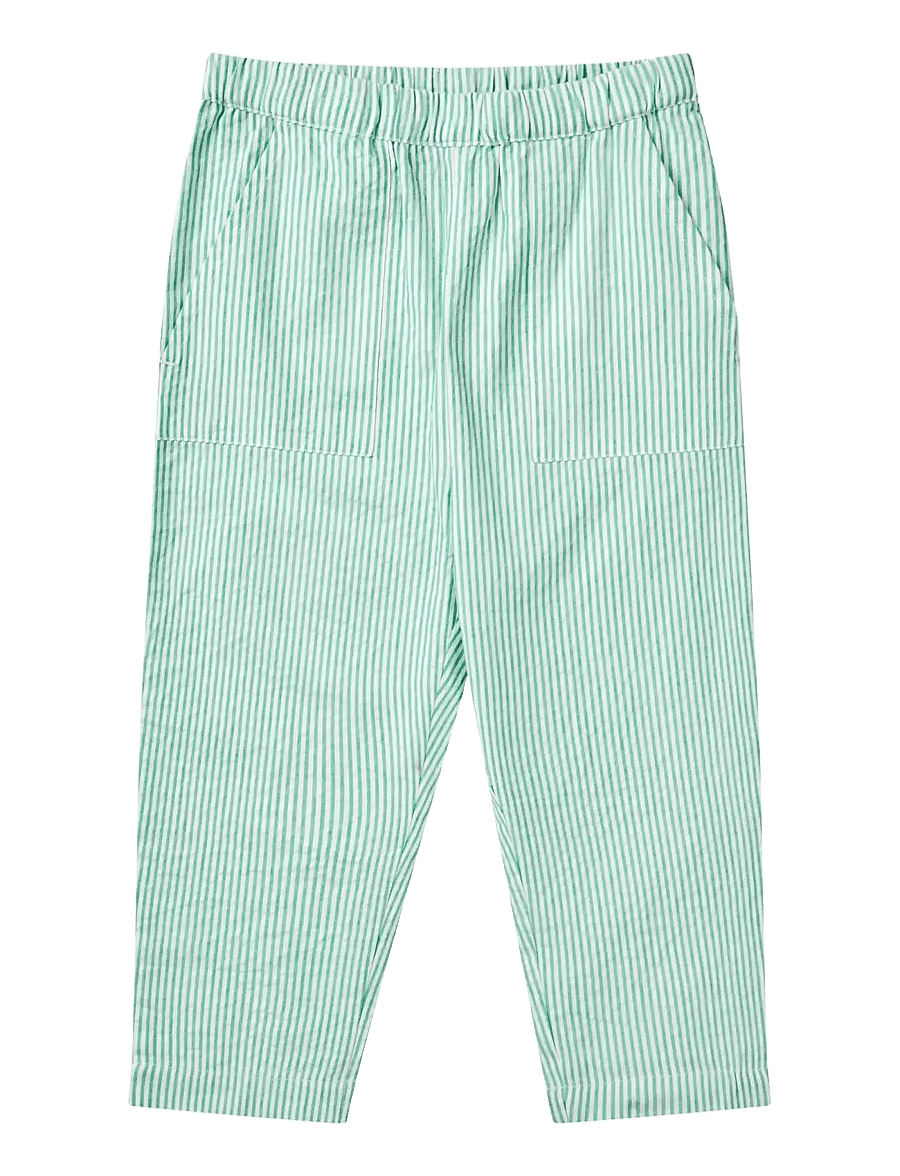 Copenhagen Colors - SEERSUCKER PANTS - babyhosen - sharp green w cream stripe - 1