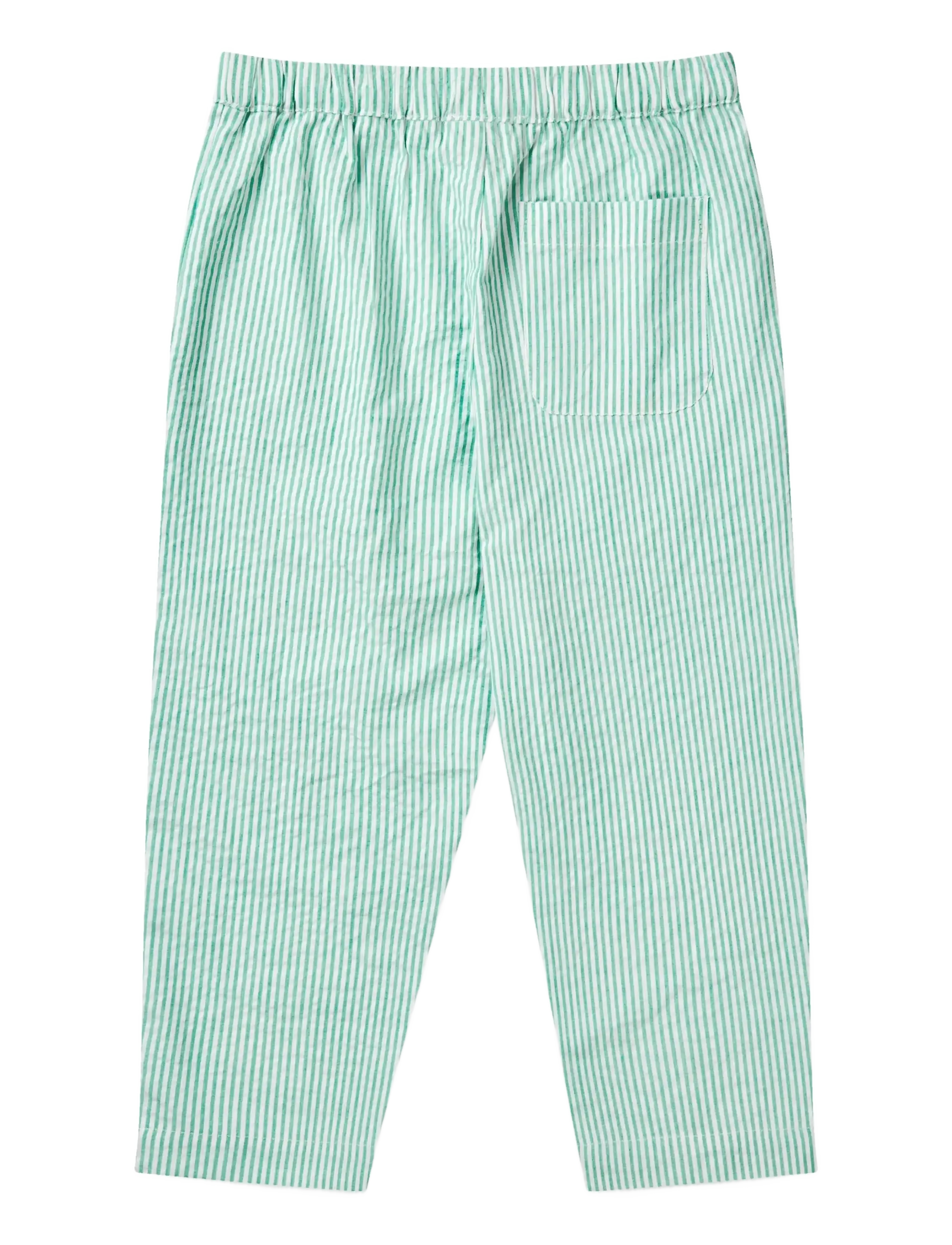 Copenhagen Colors - SEERSUCKER PANTS - beebipüksid - sharp green w cream stripe - 2