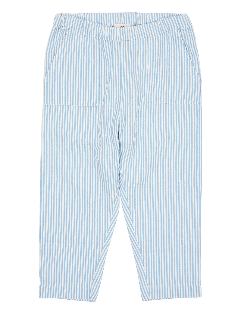 Copenhagen Colors - SEERSUCKER PANTS - babybukser - sky blue w cream stripe - 1