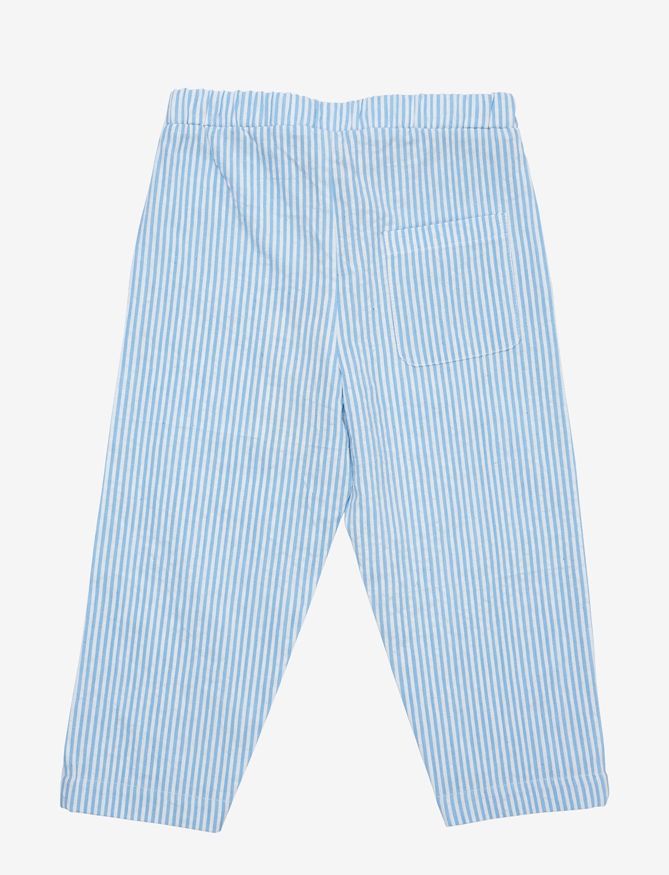 Copenhagen Colors - SEERSUCKER PANTS - sky blue w cream stripe - 2