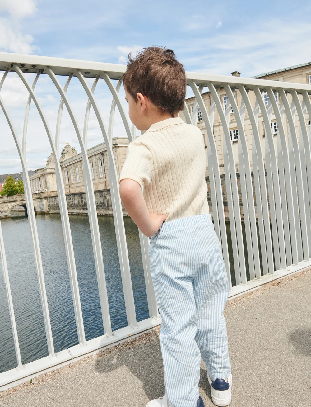 Copenhagen Colors - SEERSUCKER PANTS - verslaðu eftir aldri - sky blue w cream stripe - 0