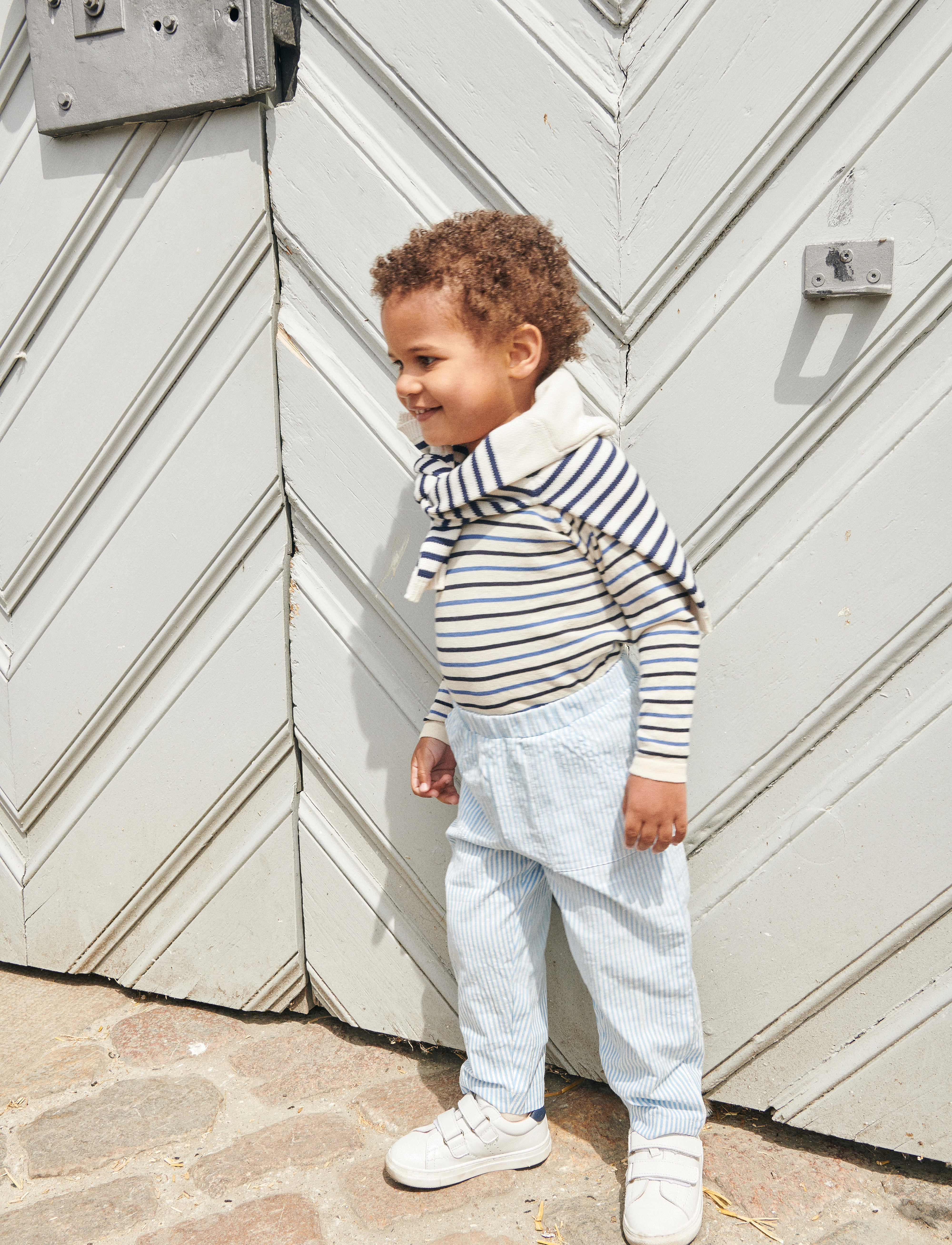 Copenhagen Colors - SEERSUCKER PANTS - babyhosen - sky blue w cream stripe - 5