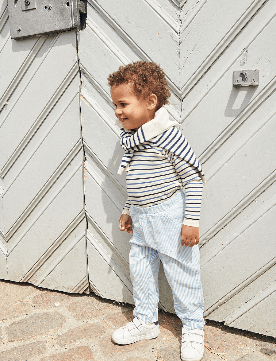 Copenhagen Colors - SEERSUCKER PANTS - babyhosen - sky blue w cream stripe - 5