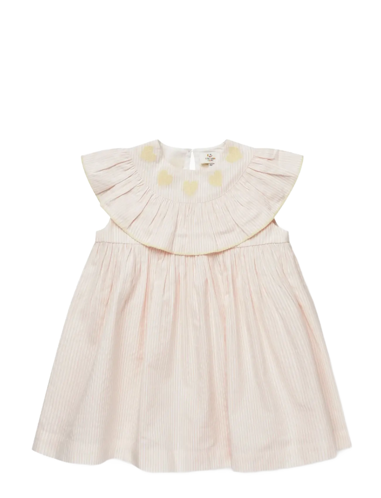 Copenhagen Colors SEERSUCKER DRESS W. HEART - Vêtements - DUSTY ROSE W CREAM STRIPE W YELLOW / multi