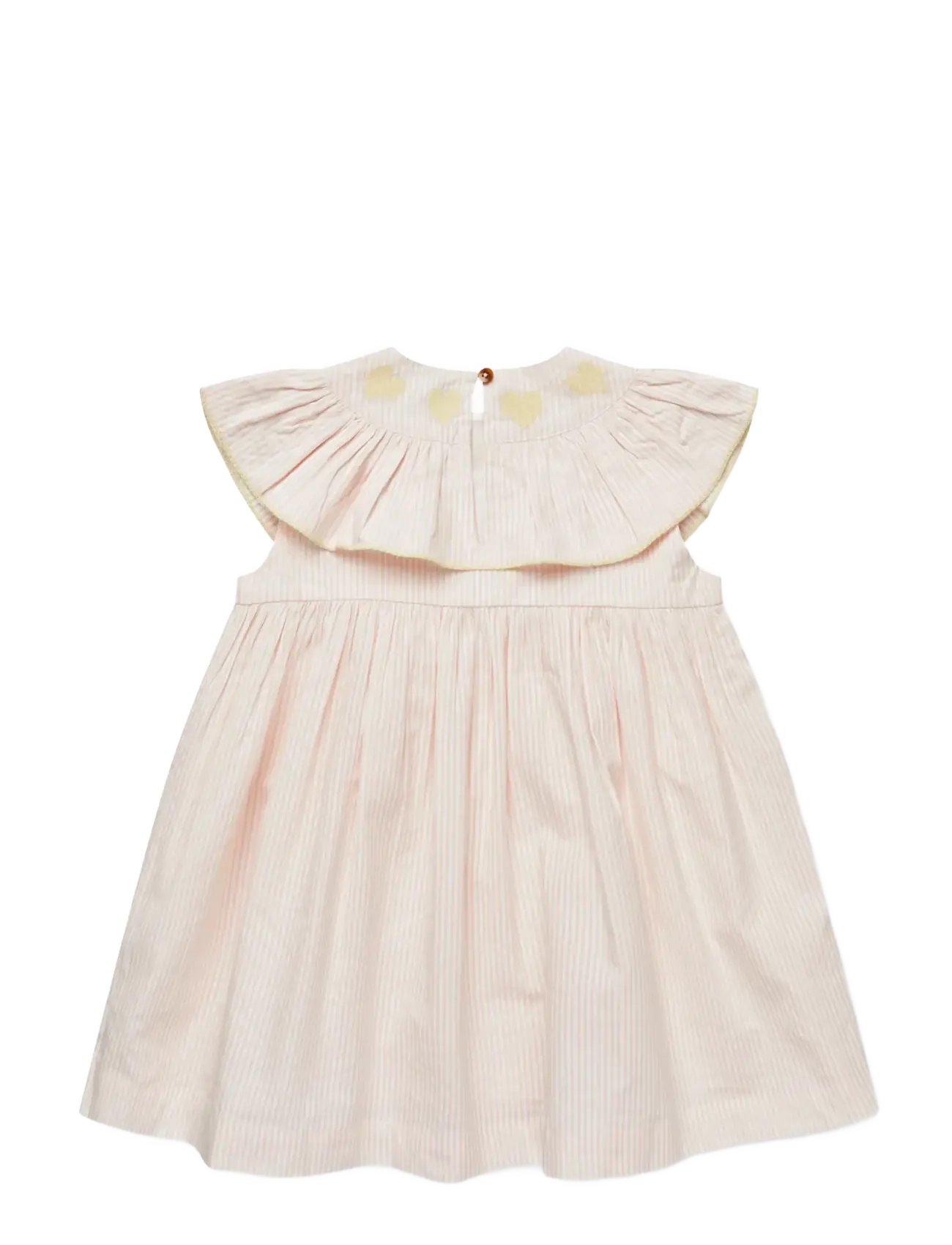 Copenhagen Colors - SEERSUCKER DRESS W. HEART - robes pour bébés à manches courtes - dusty rose w cream stripe w yellow - 2