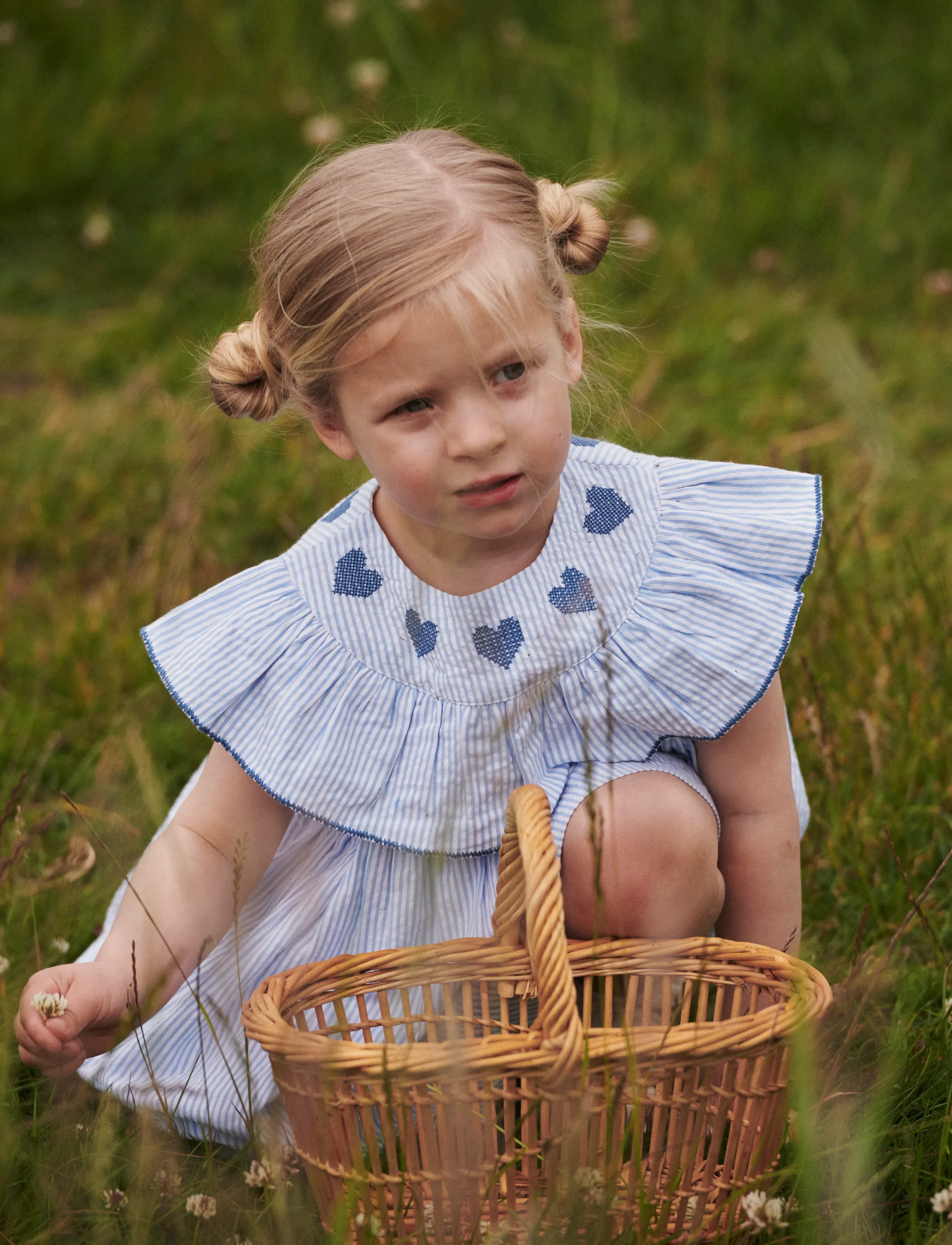 Copenhagen Colors SEERSUCKER DRESS W. HEART - Klänningar - SKY BLUE W CREAM STRIPE W OCEAN BLUE / blue