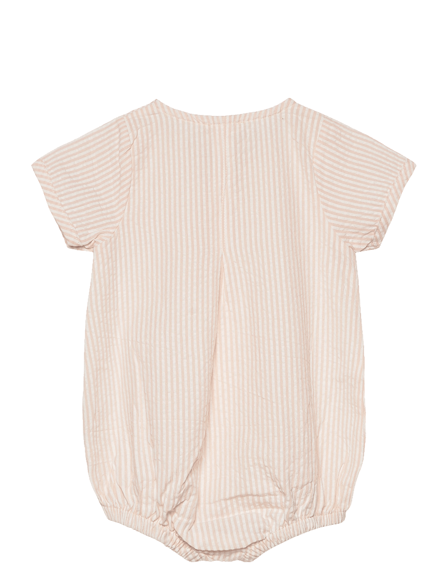 Copenhagen Colors - SEERSUCKER ROMPER W. SLEEVES - kortärmade - dusty rose stripe - 1
