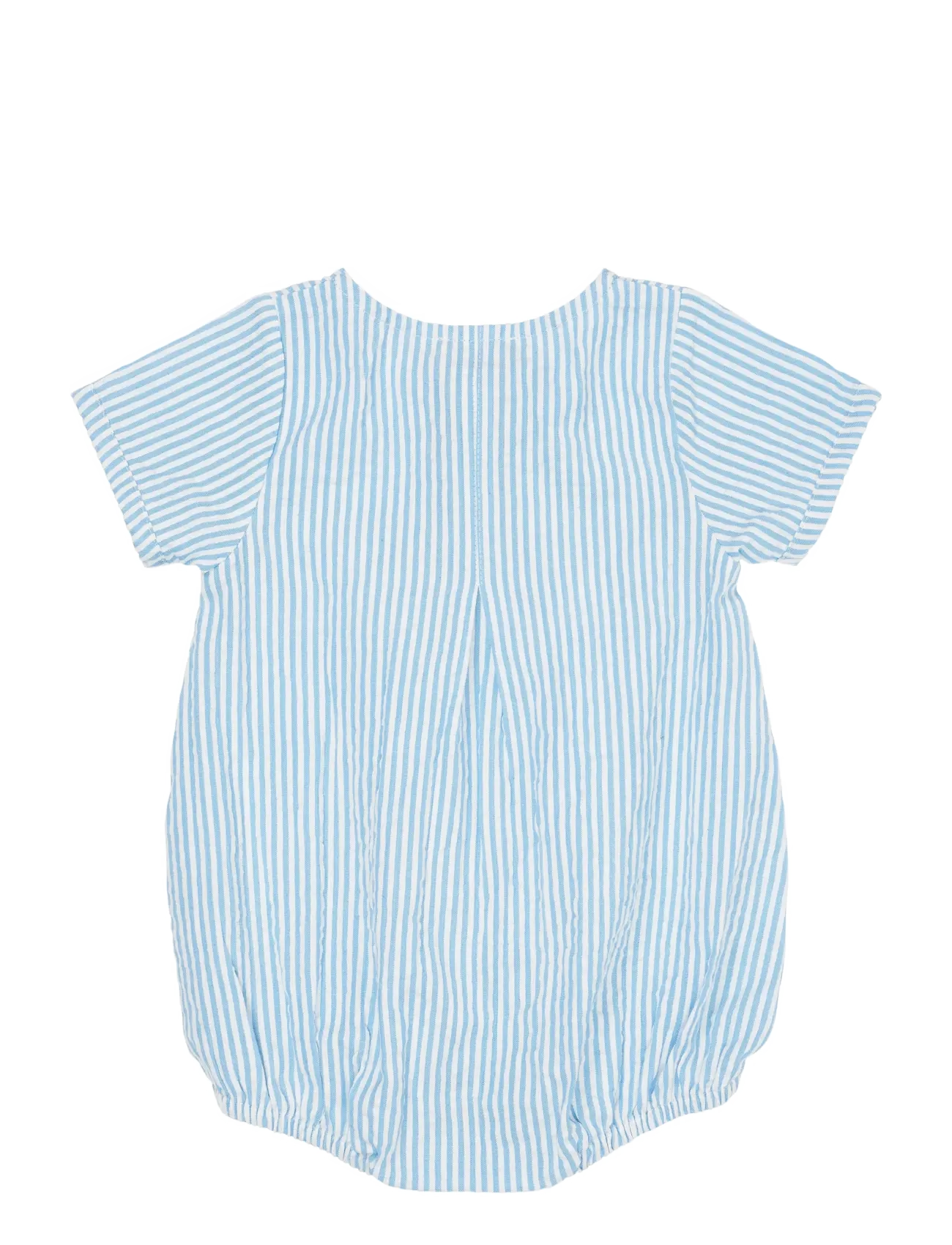 Copenhagen Colors - SEERSUCKER ROMPER W. SLEEVES - kortærmede - sky blue w cream stripe - 2