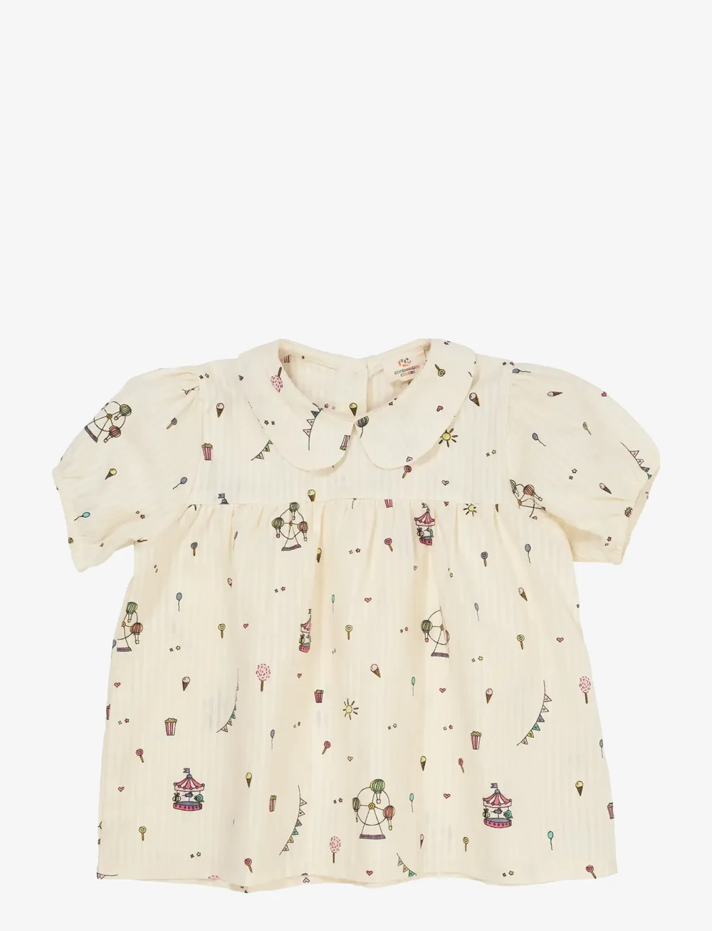 Copenhagen Colors - PRINTED BLOUSE W. COLLAR - kortärmade t-shirts - cream tivoli print - 0