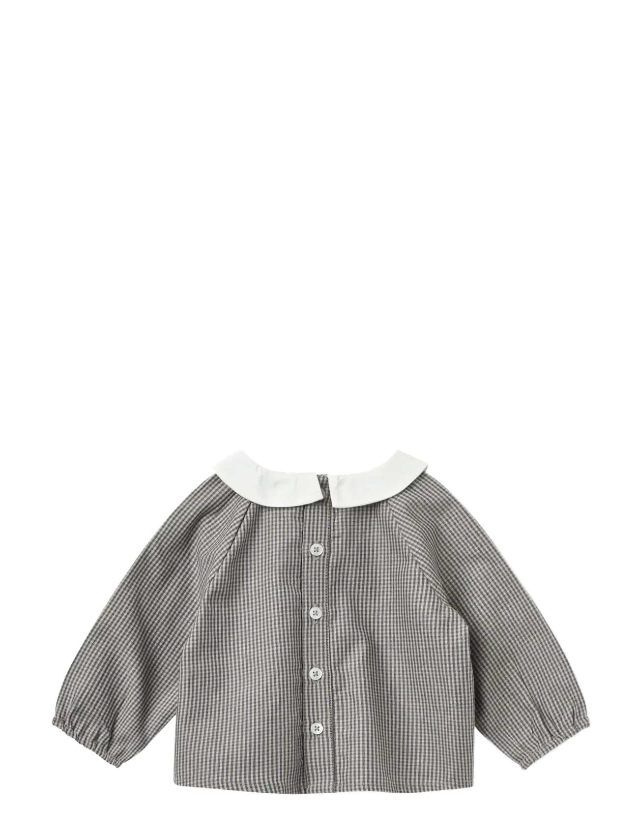 Copenhagen Colors - Checkered Emb. Baby Set w. Blouse and Bloomers - grey check comb. - 3