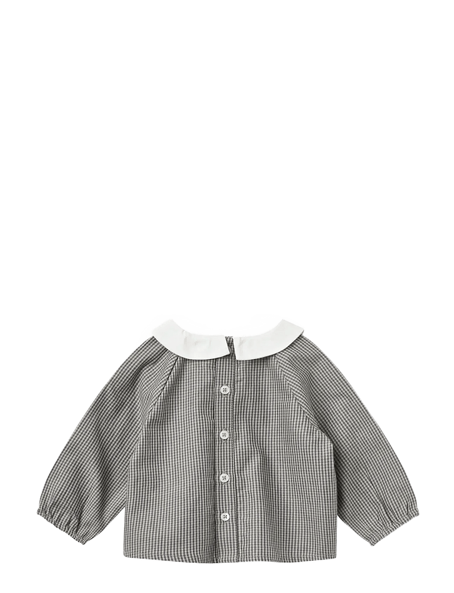 Copenhagen Colors - Checkered Emb. Baby Set w. Blouse and Bloomers - sets mit langärmeligem t-shirt - grey check comb. - 3