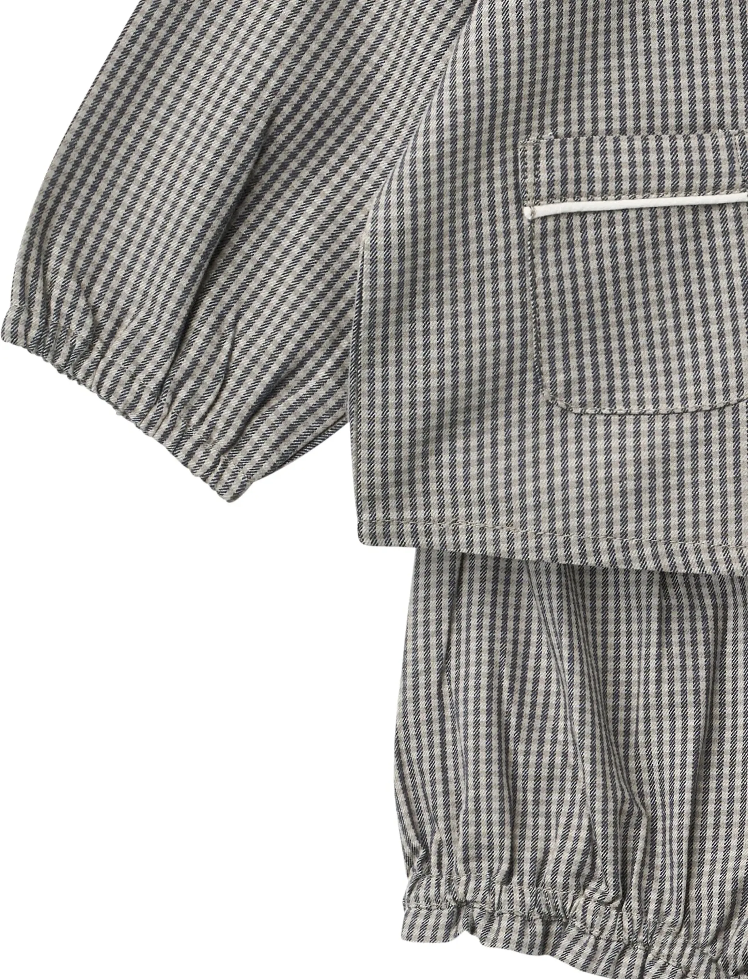 Copenhagen Colors - Checkered Emb. Baby Set w. Blouse and Bloomers - grey check comb. - 5