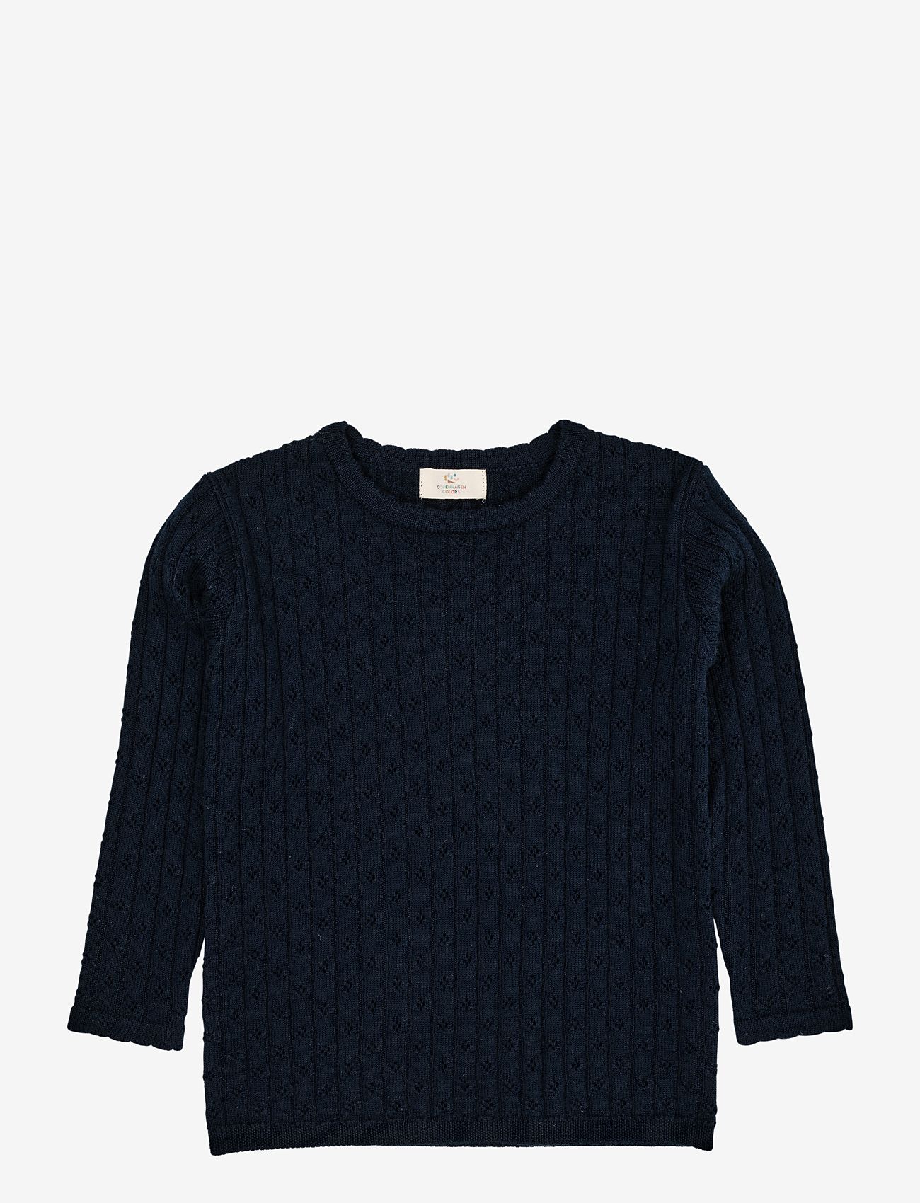 Copenhagen Colors - MERINO CLASSIC POINTELLE BLOUSE - navy - 0