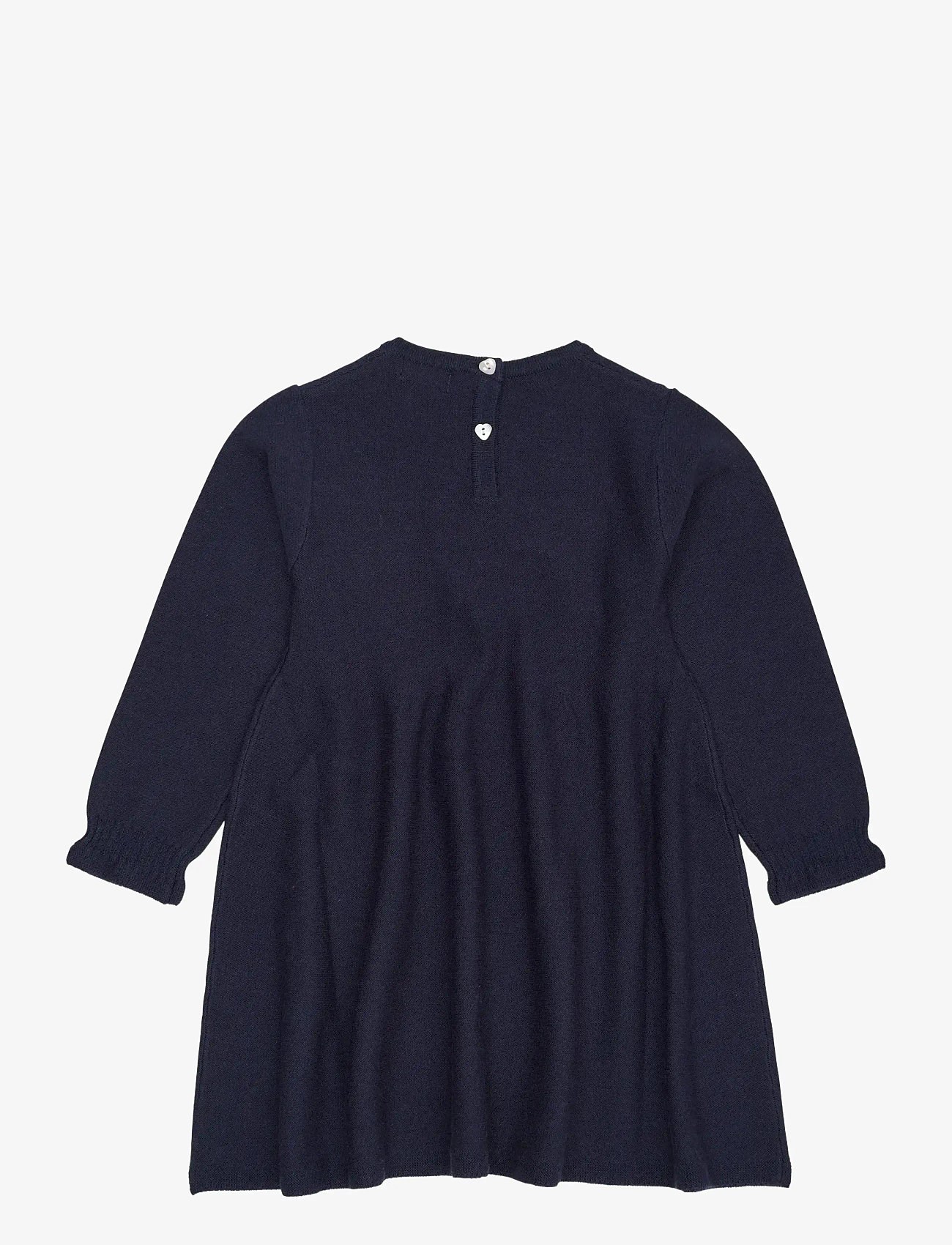 Copenhagen Colors - MERINO LS CABLE DRESS W. HEARTS - pikkade varrukatega vabaaja kleidid - navy w. bubbelgum heart - 1