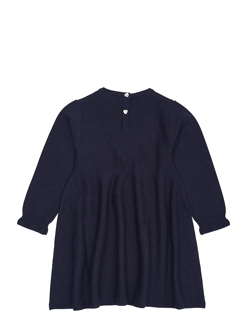 Copenhagen Colors - MERINO LS CABLE DRESS W. HEARTS - pikkade varrukatega vabaaja kleidid - navy w. bubbelgum heart - 1
