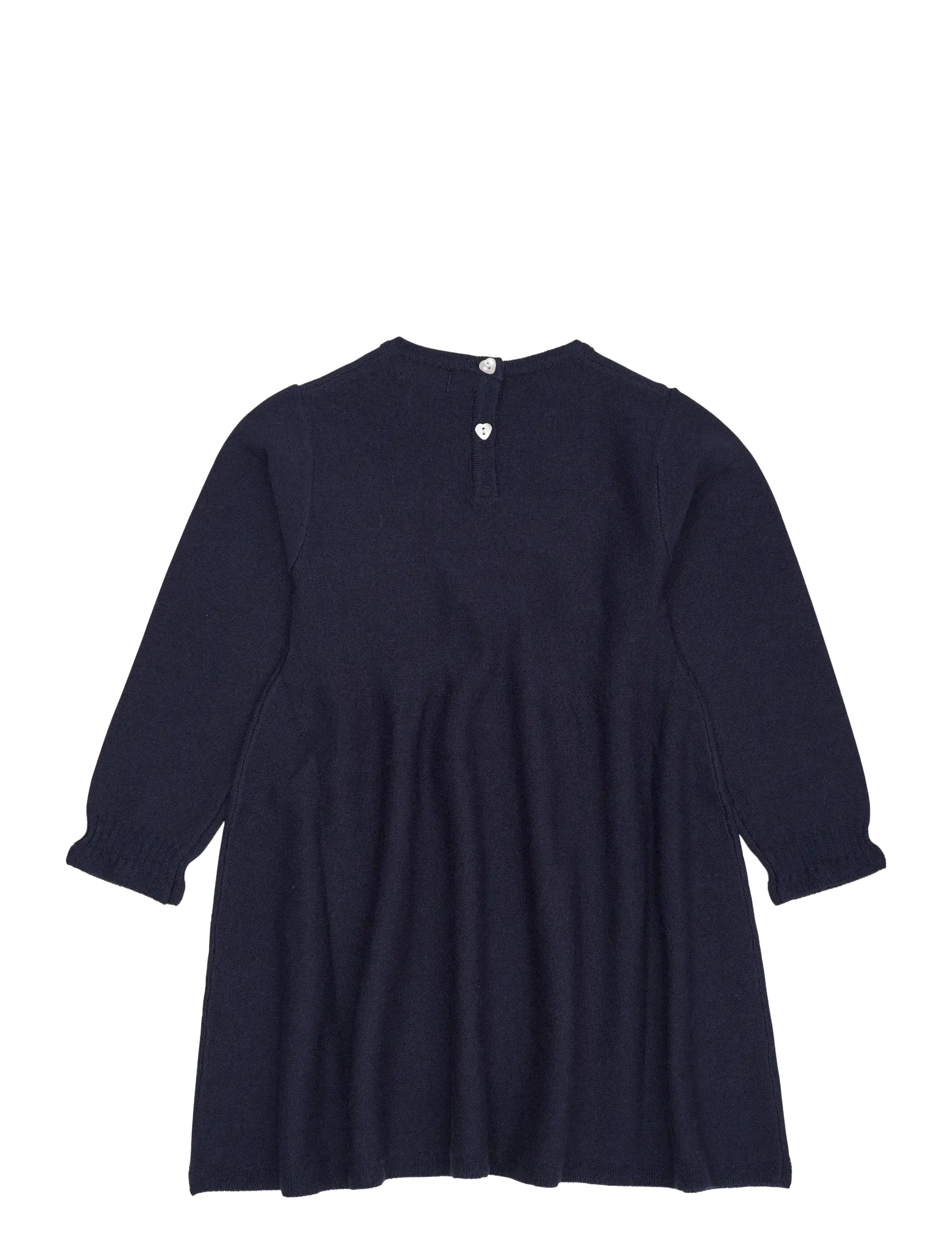 Copenhagen Colors - MERINO LS CABLE DRESS W. HEARTS - navy w. bubbelgum heart - 1