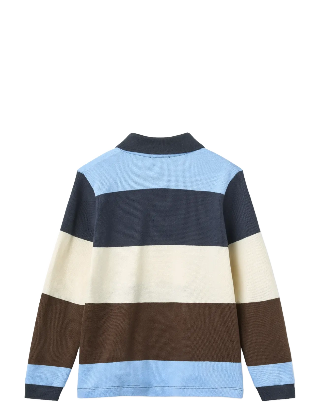 Copenhagen Colors - Stripe Pique Polo w. LS - langärmelig poloshirt - brown - 1