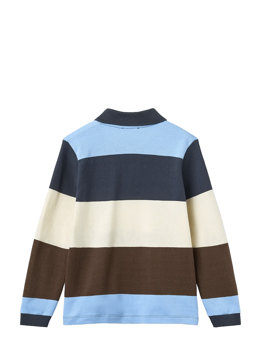 Copenhagen Colors - Stripe Pique Polo w. LS - langärmelig poloshirt - brown - 1