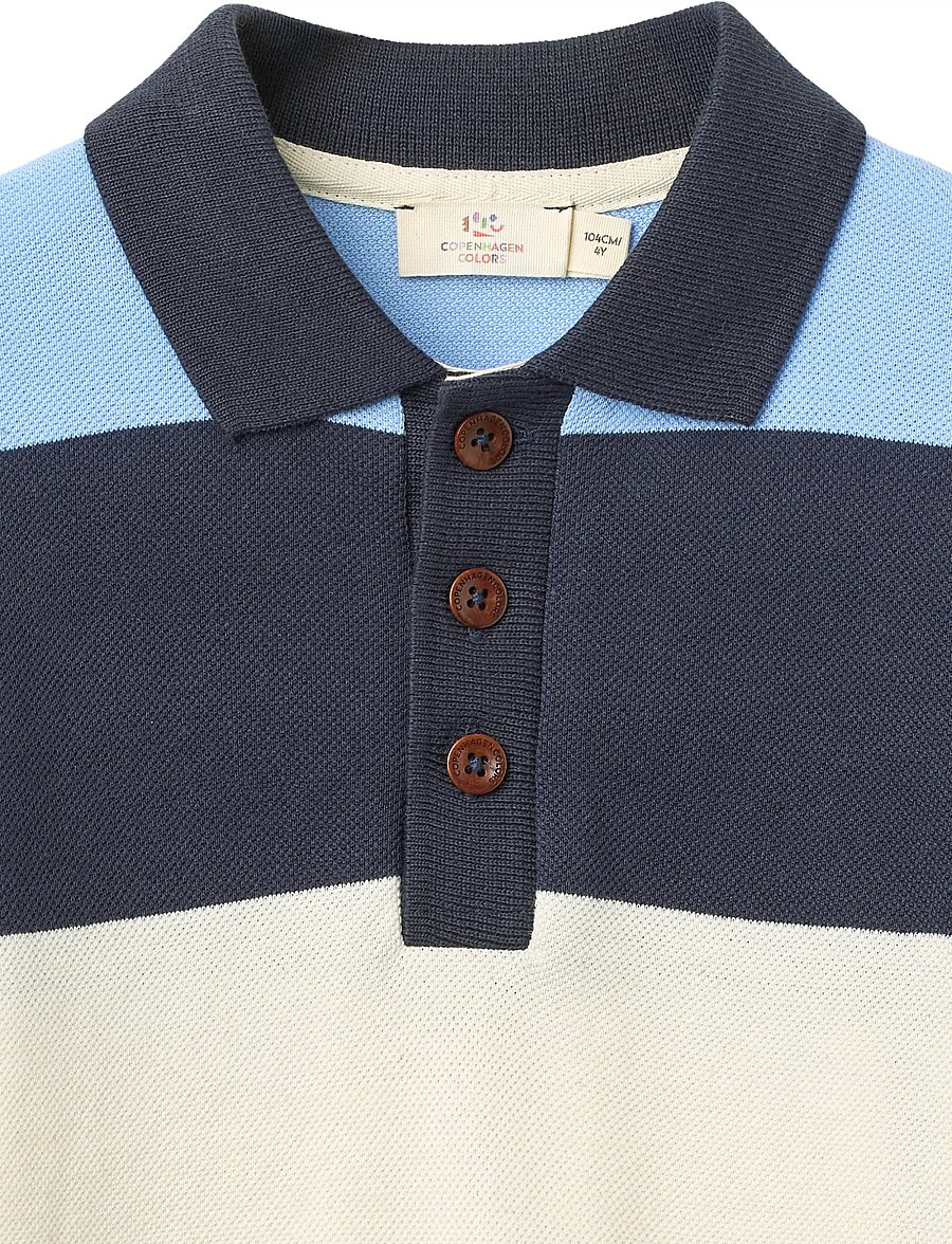 Copenhagen Colors - Stripe Pique Polo w. LS - langärmelig poloshirt - brown - 2