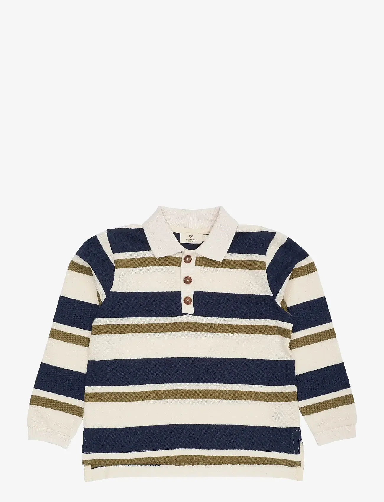 Copenhagen Colors - STRIPED PIQUE POLO W. LS - langærmede poloer - green combi - 0