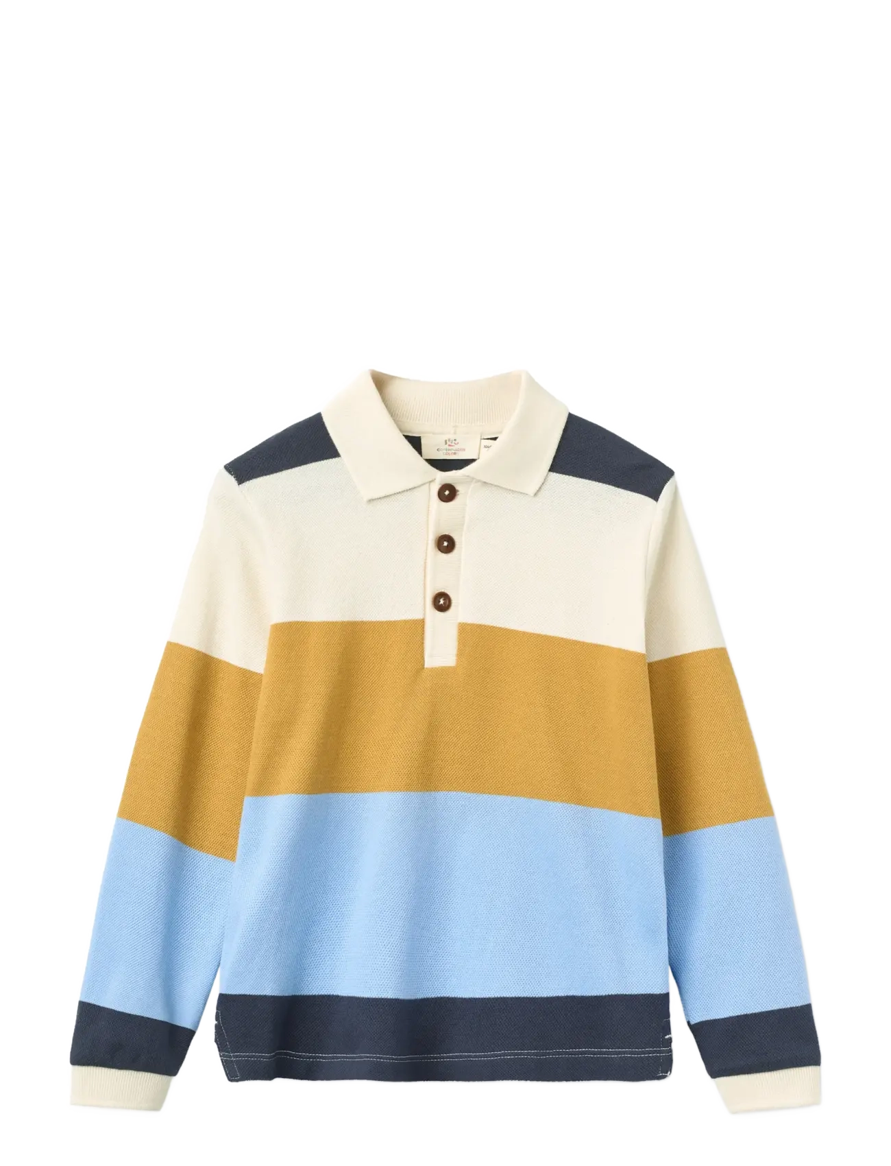 Copenhagen Colors Stripe Pique Polo w. LS - Poloshirts - MUSTARD / yellow