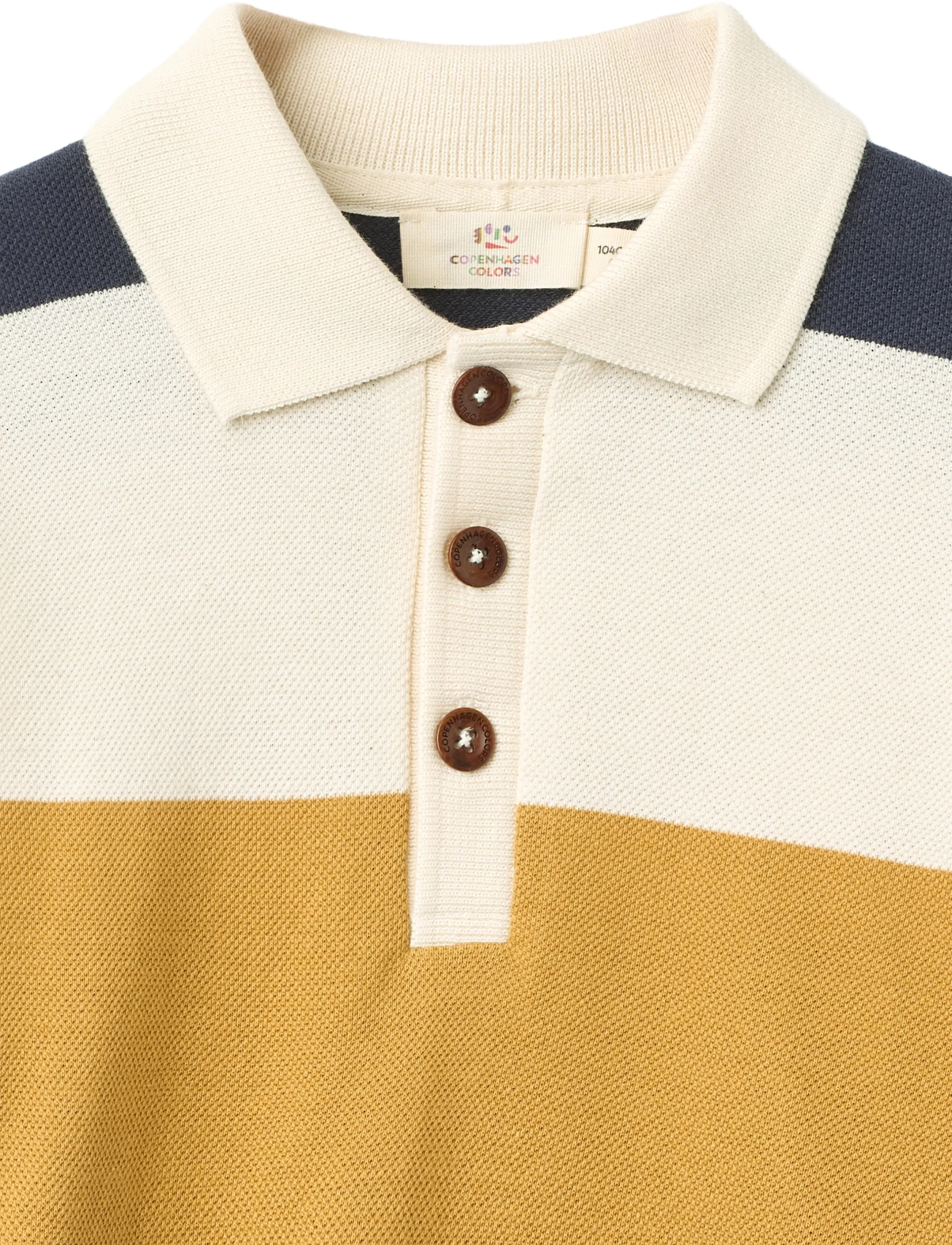 Copenhagen Colors - Stripe Pique Polo w. LS - langärmelig poloshirt - mustard - 2