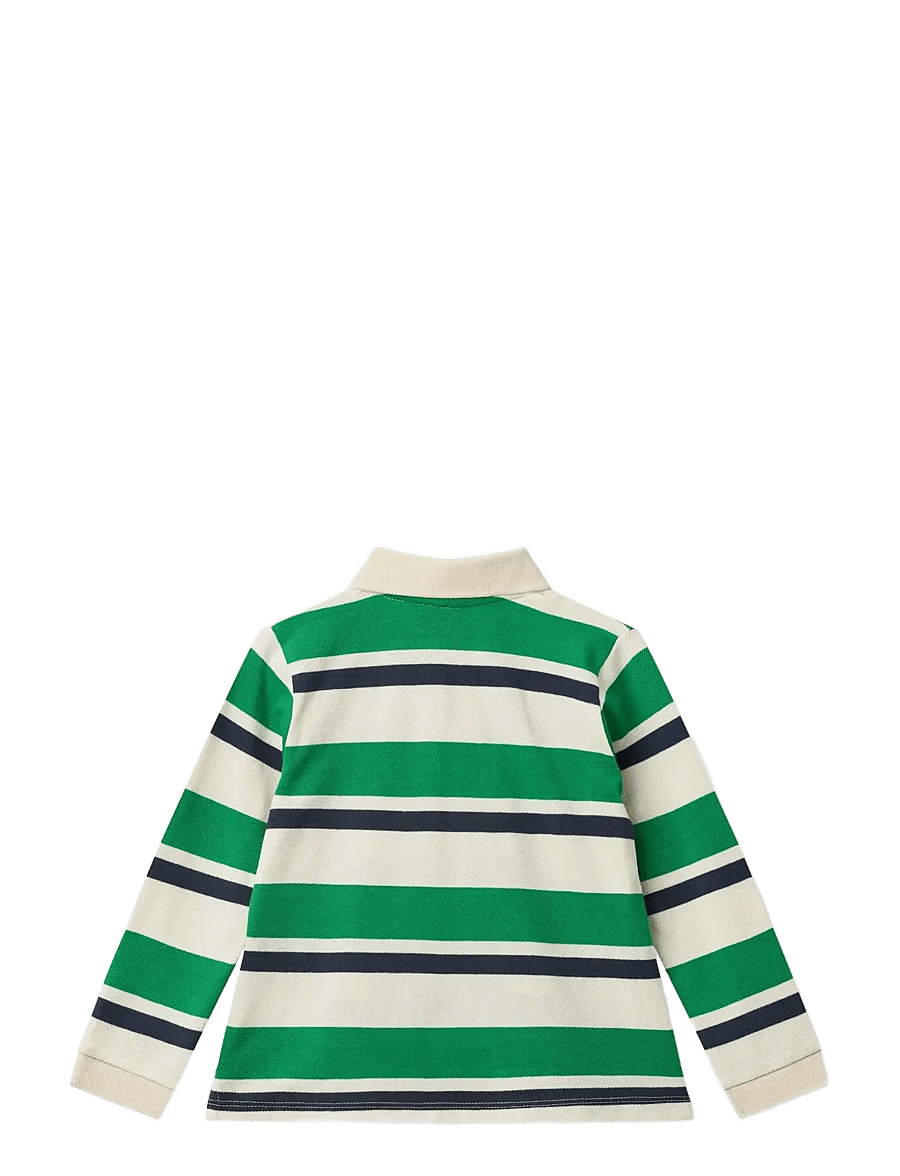 Copenhagen Colors - Stripe Pique Polo w. LS - langärmelig poloshirt - sharp green comb. - 1