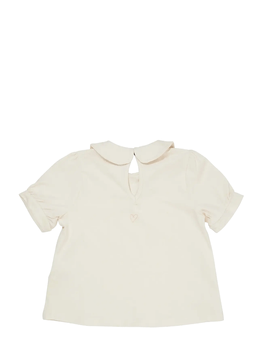 Copenhagen Colors - SOLID BLOUSE W. COLLAR SS - blusen & tuniken - cream - 1