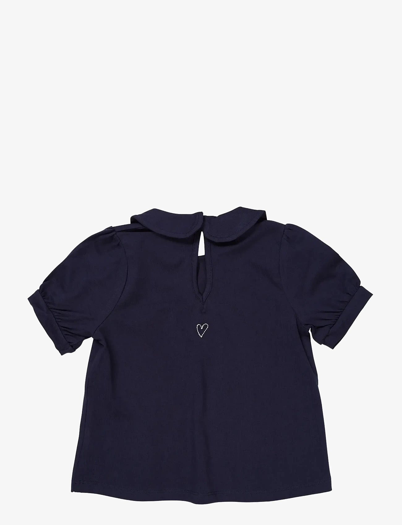 Copenhagen Colors - SOLID BLOUSE W. COLLAR SS - laveste priser - navy - 1