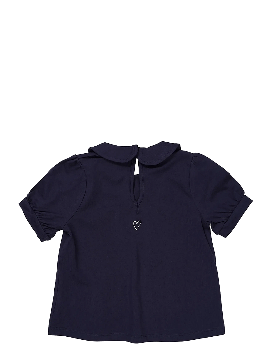 Copenhagen Colors - SOLID BLOUSE W. COLLAR SS - blusar & tunikor - navy - 1