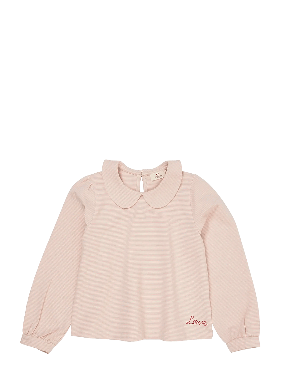 Copenhagen Colors - STRIPED BLOUSE W. COLLAR LS - bluser & tunikaer - dusty rose/cream stripe - 0