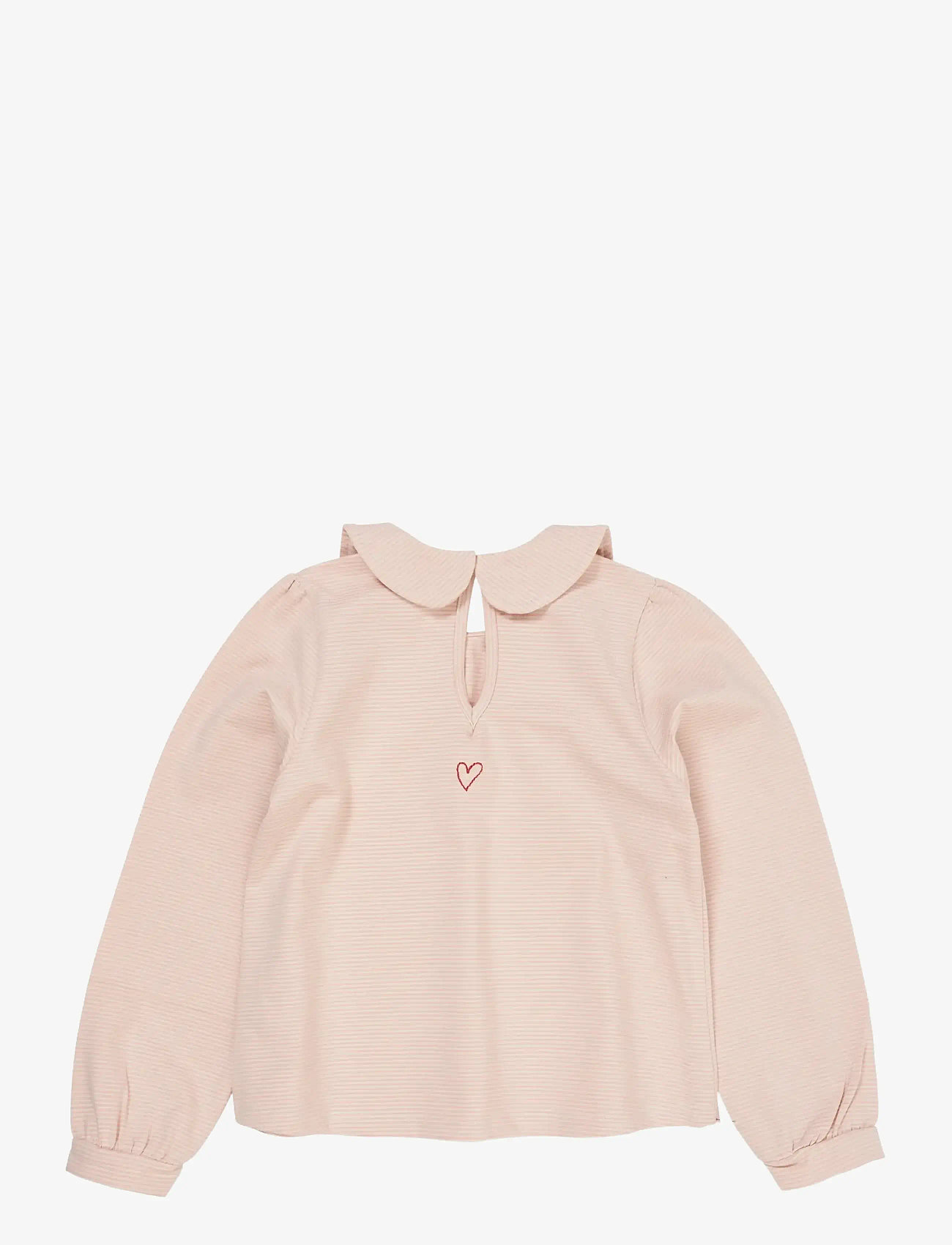 Copenhagen Colors - STRIPED BLOUSE W. COLLAR LS - blusen & tuniken - dusty rose/cream stripe - 1