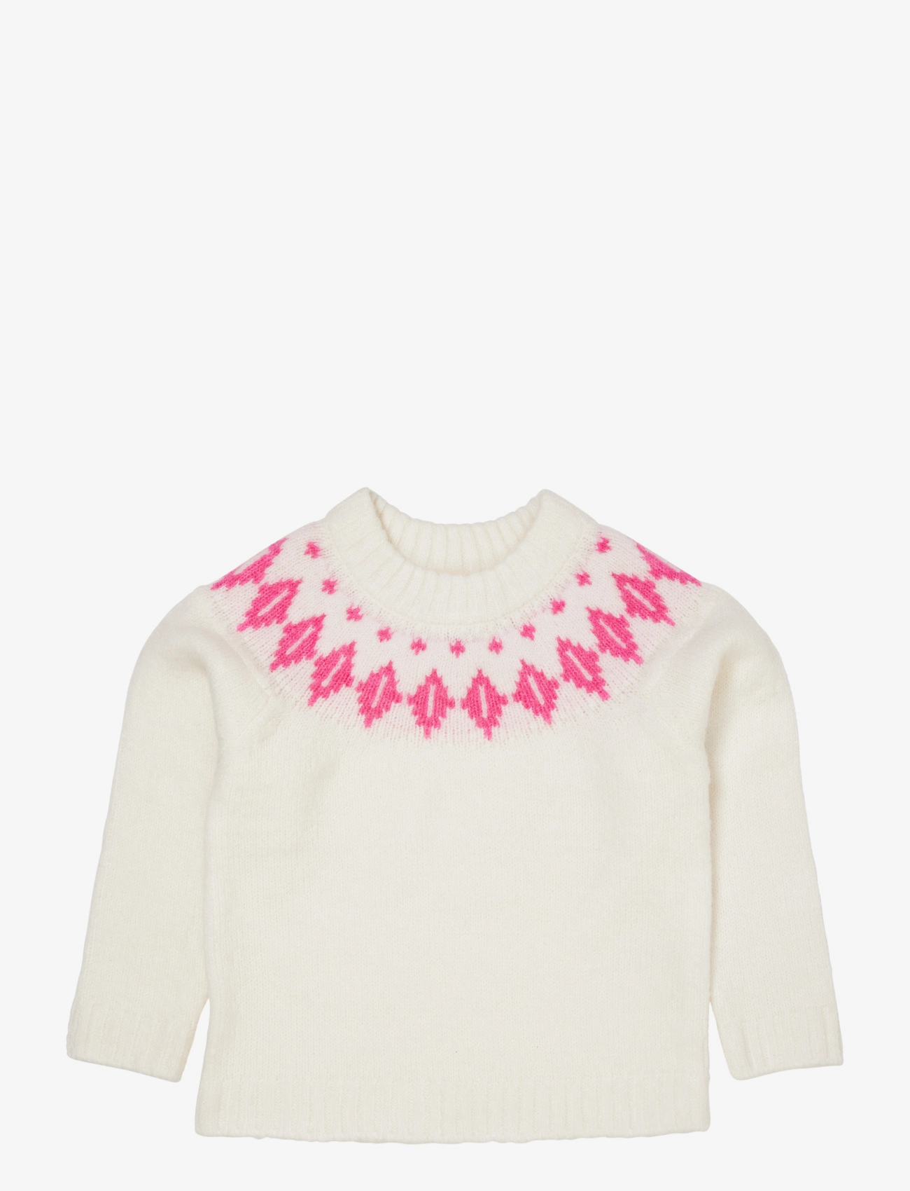 WOOL ICELAND BLOUSE - CREAM/BUBBLEGUM COMBI
