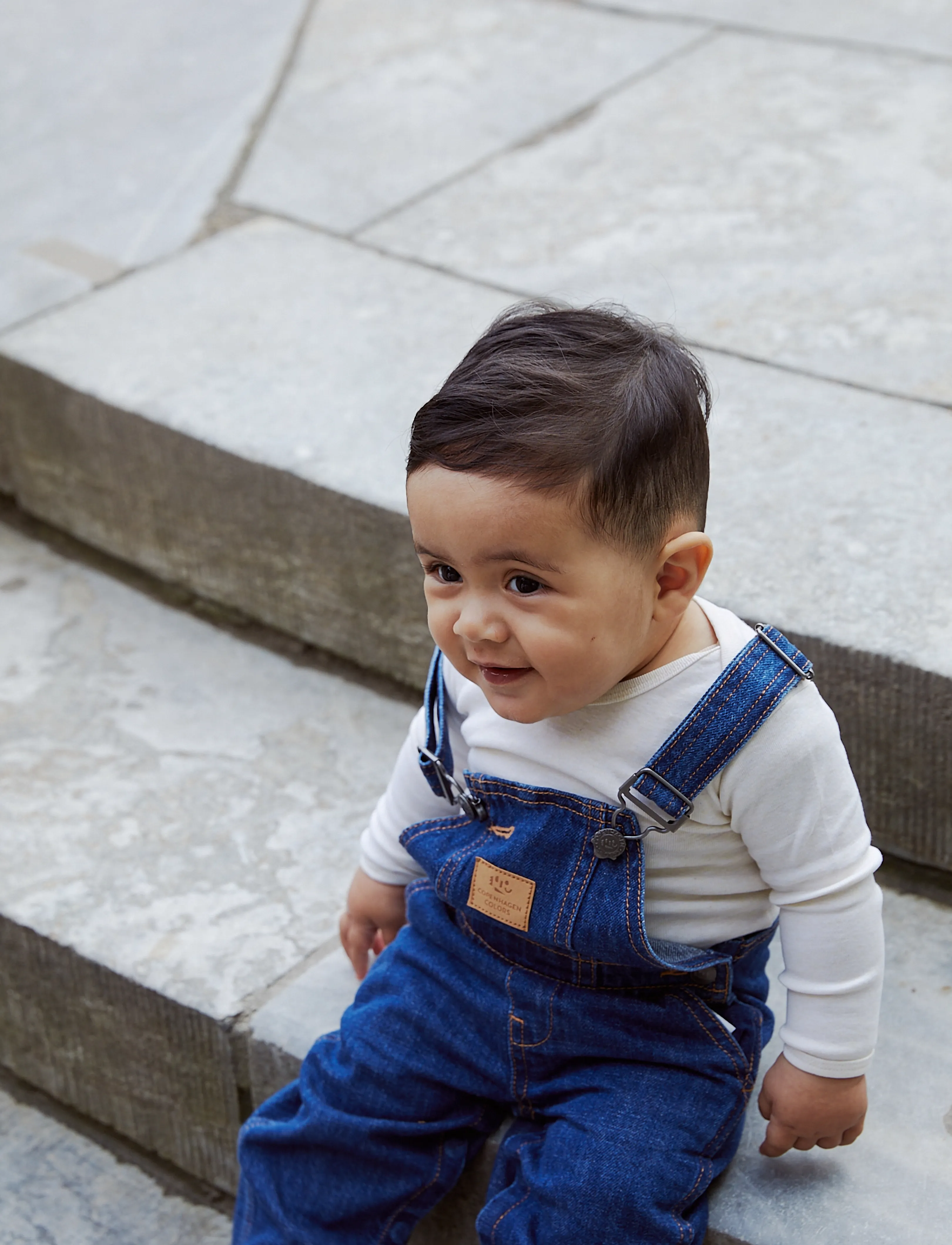 Copenhagen Colors ORGANIC BABY OVERALLS - Traksipüksid - DARK INDIGO BLUE WASHED / blue