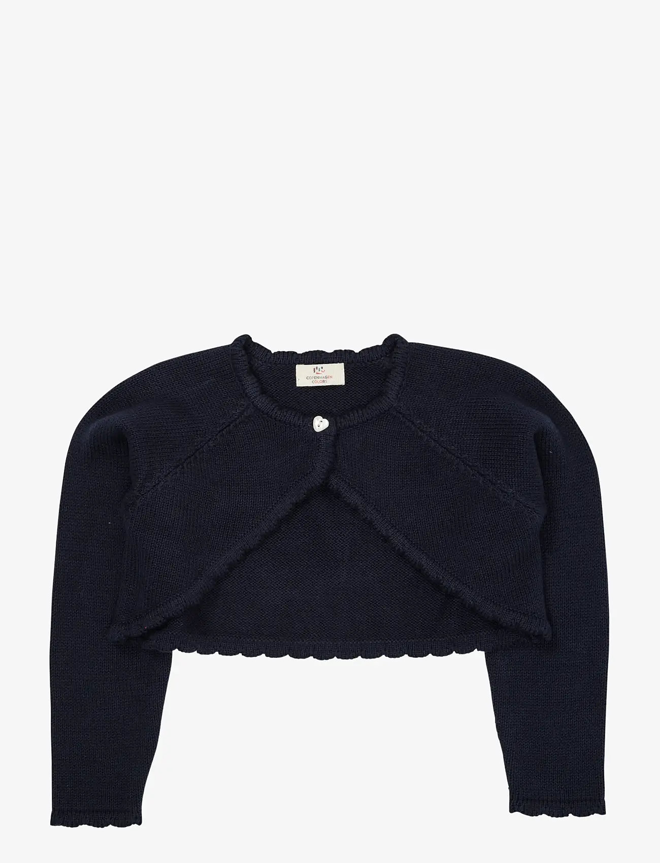 Copenhagen Colors - LT. KNITTED BOLERO W. HEART BUTTON - kardiganid - navy - 0