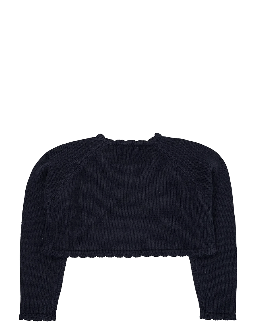 Copenhagen Colors - LT. KNITTED BOLERO W. HEART BUTTON - cardigans - navy - 1