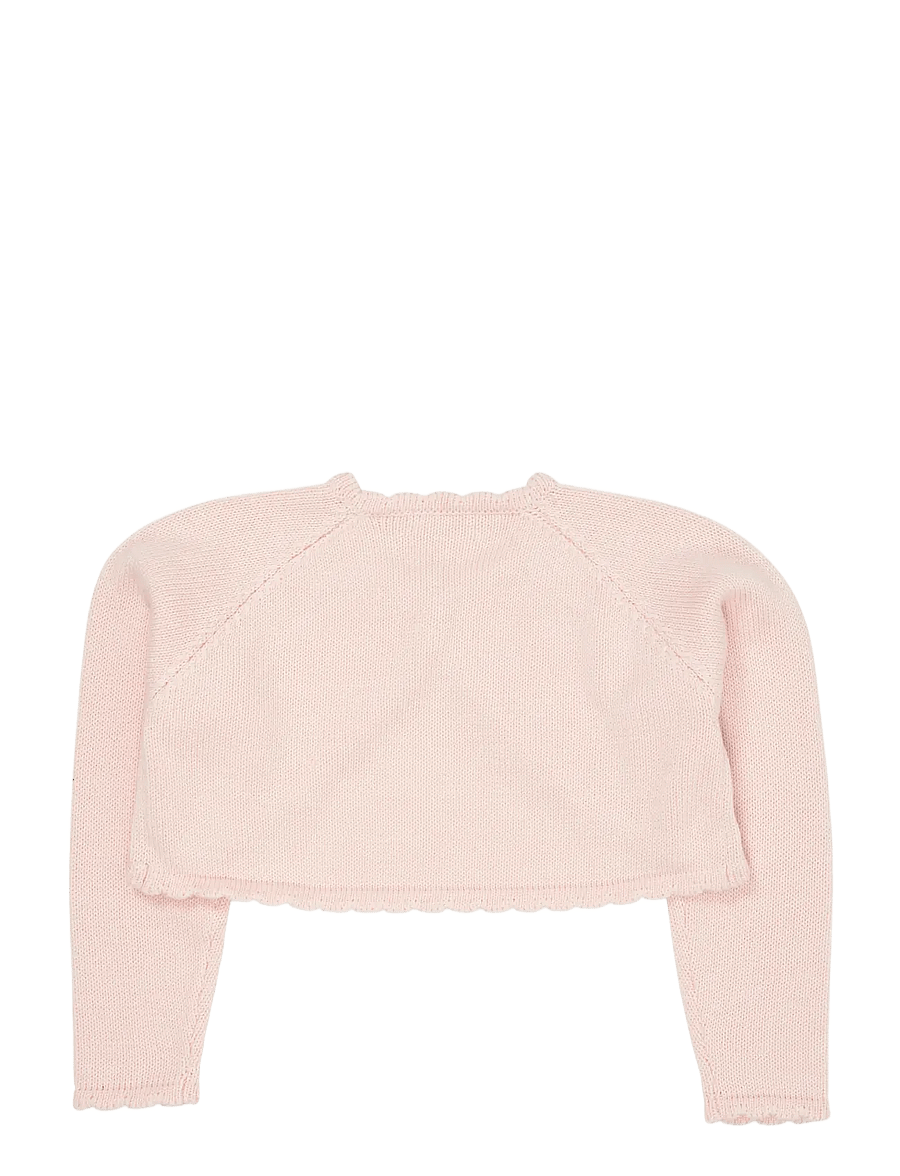 Copenhagen Colors - LT. KNITTED BOLERO W. HEART BUTTON - cardigans - soft pink - 1