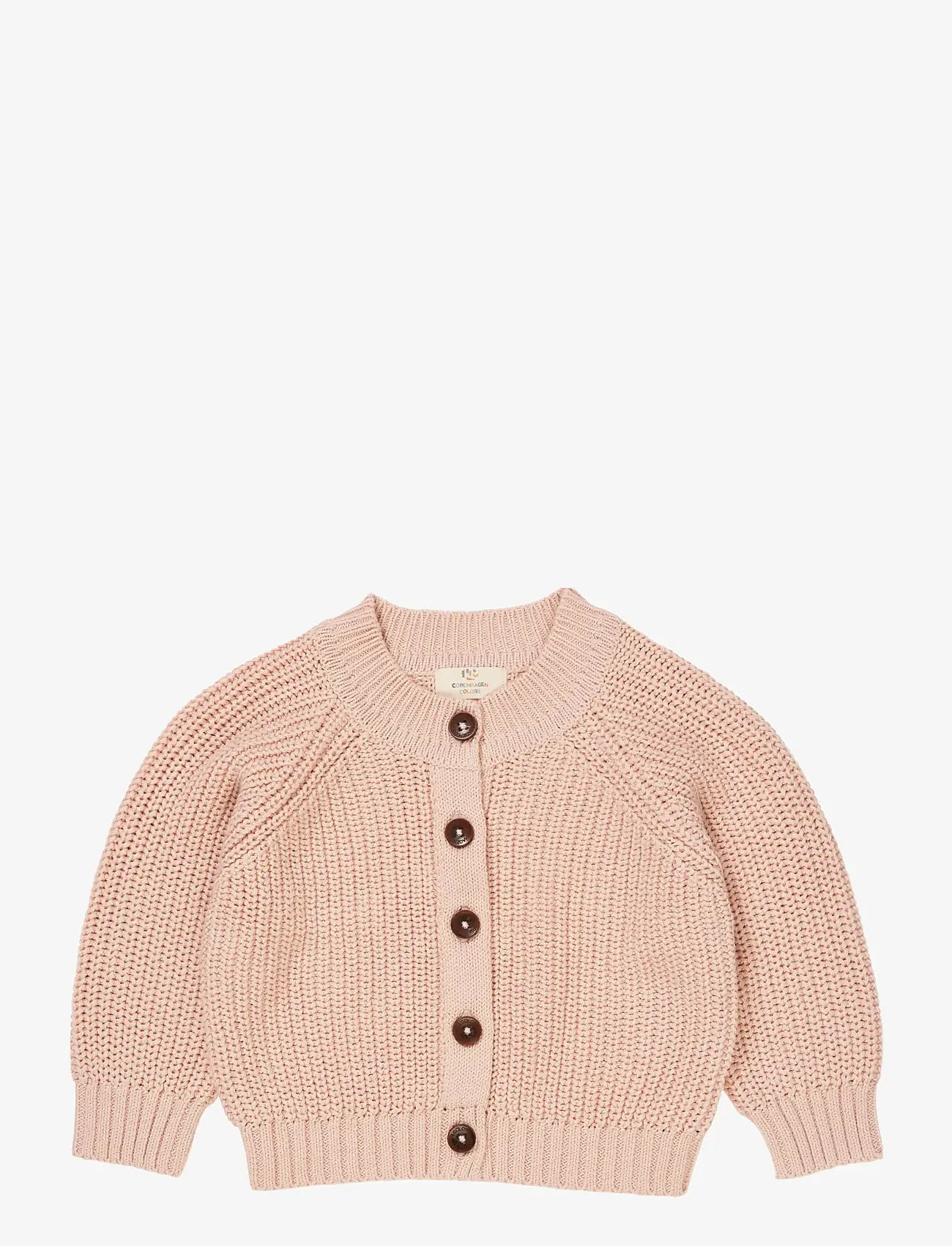 Copenhagen Colors - KNITTED CLASSIC RIB CARDIGAN - cardigans - dusty rose - 0