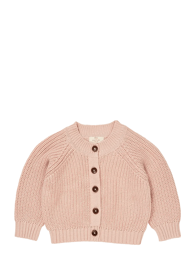 Copenhagen Colors - KNITTED CLASSIC RIB CARDIGAN - cardigans - dusty rose - 0