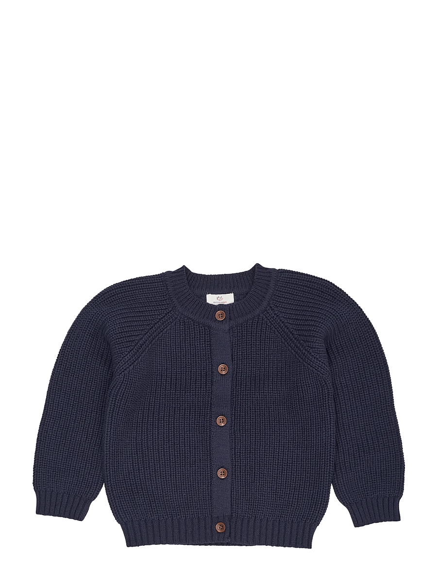 Copenhagen Colors - KNITTED CLASSIC RIB CARDIGAN - cardigans - navy - 0