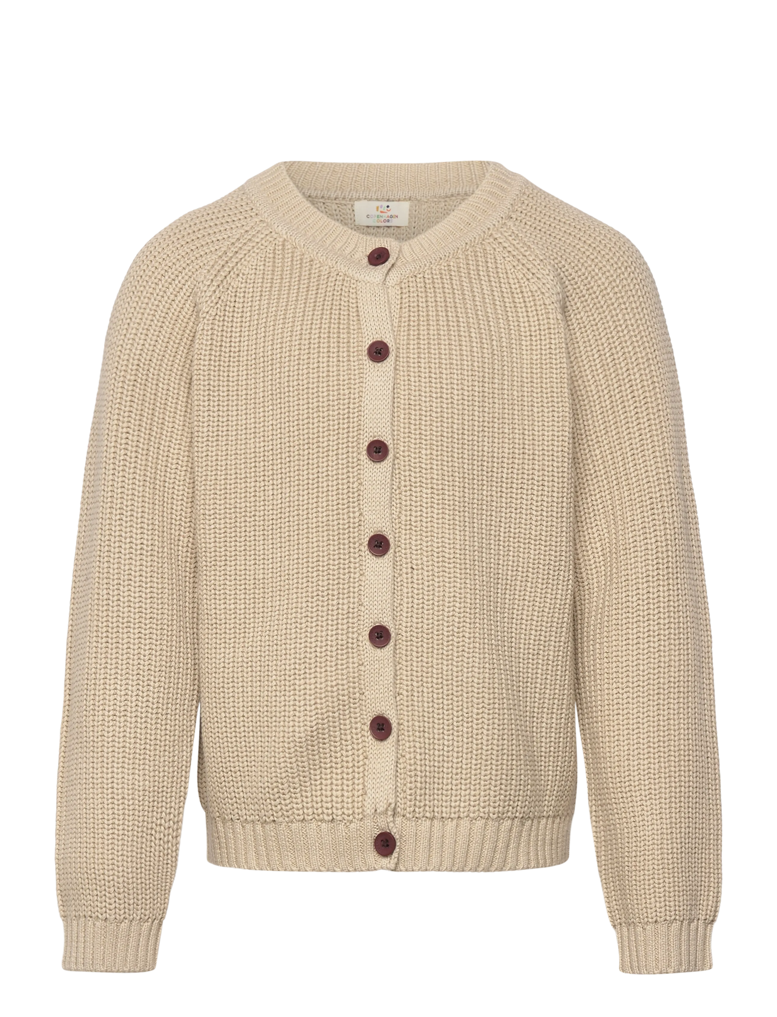 COPENHAGEN COLORS Strick Klassisch Rib Cardigan Beige - 50 - Kinder