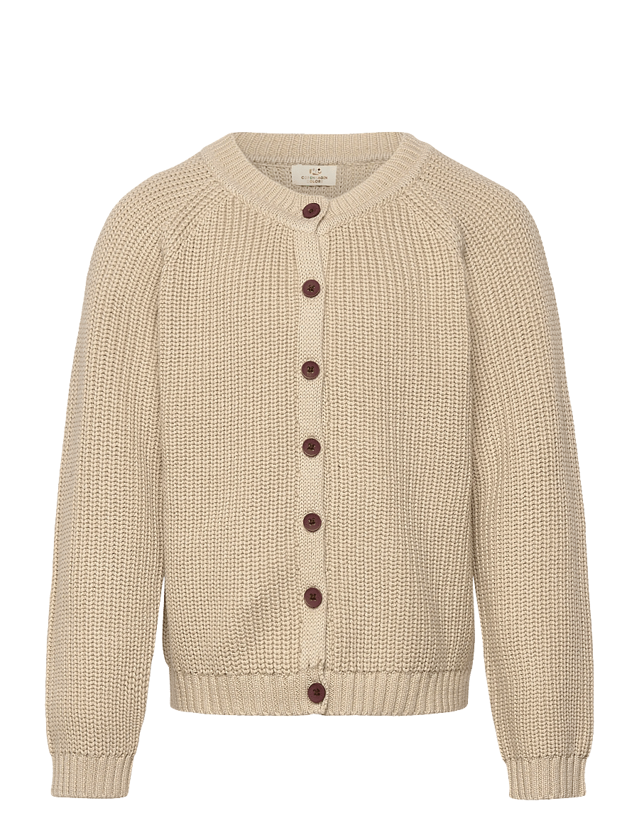 Copenhagen Colors - KNITTED CLASSIC RIB CARDIGAN - koftor - sand - 0